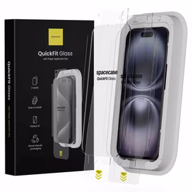 Spacecase Rūdīts stikls QuickFit Glass iPhone 15 / 16