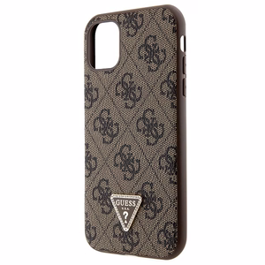 Guess GUHCN61P4TDSCPW apvalks iPhone 11 / Xr - brūns krustenisks 4G metāla logotips