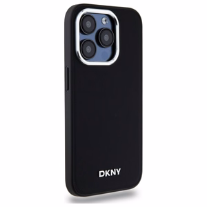 DKNY Vienkāršs logotips Magnētiskais viedtālruņa apvalks iPhone 15 Pro - melns