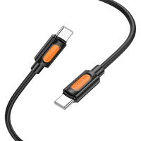 Borofone Kabelis BX114 Structure - Type C uz Type C - PD 60W 3A 1 metrs melns