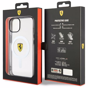 Ferrari FEHMP14SURKT iPhone 14 6.1" caurspīdīgs cietais viedtālruņa apvalks kontūras magnētiskais (MagSafe)