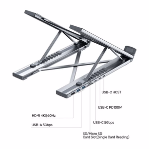 UNITEK ADJUSTABLE LAPTOP STAND + HUB