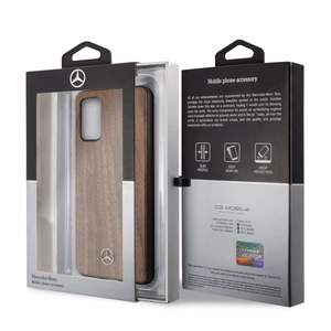 Mercedes Wood Line Walnut viedtālruņa apvalks Samsung Galaxy S20+ – brūns