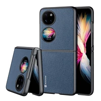 Dux Ducis Fino apvalks izgatavots no neilona materiāla Huawei P50 Pocket zils