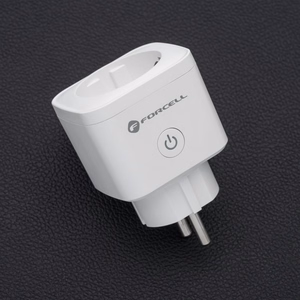 FORCELL F-ENERGY EU02 viedā kontaktligzda 230V ar WiFi, programmētāju un Tuya/Amazon Alexa atbalstu - balts