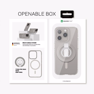 Amazing Thing Titan Pro Mag gredzena turētāja apvalks 10FT IP156.1PTRGY Iphone 15 Pro titāna