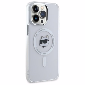 Чехол Karl Lagerfeld IML Metal Choupette Head MagSafe для iPhone 13 Pro - белый