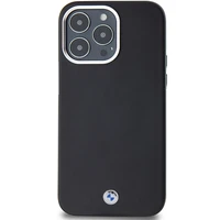 BMW Signature Wrapped Metal Magnētiskais viedtālruņa apvalks iPhone 15 Pro Max - melns