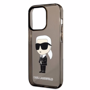 Karl Lagerfeld KLHCP14LHNIKTCK iPhone 14 Pro 6.1" melns/melns cietais apvalks Ikonik Karl Lagerfeld