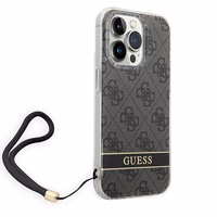 Guess GUOHCP14LH4STK iPhone 14 Pro 6.1 "melns / melns cietais apvalks 4G druka Siksna
