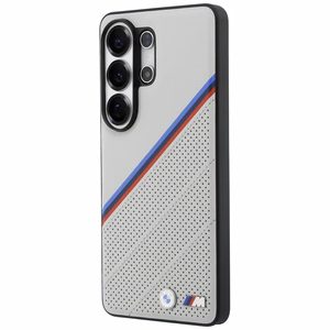 BMW Tricolor Metal Logo MagSafe maciņš priekš Samsung Galaxy S26 Ultra pelēks