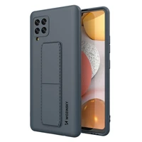 Wozinsky Kickstand Case silikona viedtālruņa apvalks ar statīvu Samsung Galaxy A42 5G tumši zila