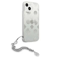 Guess GUHCP13SKPESI iPhone 13 mini 5.4" sudrabains cietais apvalks Peony Chain kolekcija