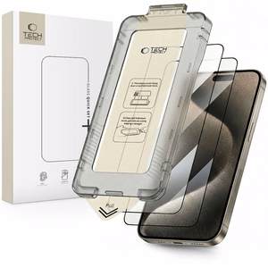 Tech-Protect Quick Set+ 2-gab. komplekts rūdīts stikls iPhone 15 Pro - melns