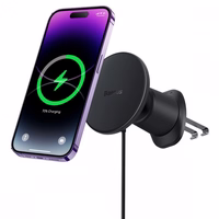 Baseus CW01 automašīnas turētājs iPhone ar 15W indukcijas lādētāju ventilācijas režģim - melns