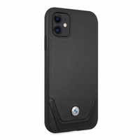 BMW ādas perforēts apvalks iPhone 11 / Xr - melns