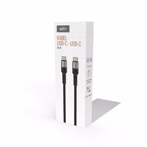 Setty kabelis USB-C - USB-C 100W 1,0 m KSL-02 melns JO