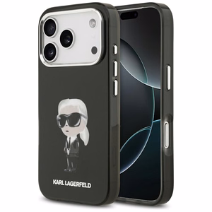 Чехол Karl Lagerfeld IML Aquarelle Karl & Logo MagSafe для iPhone 17 Pro (чёрный)