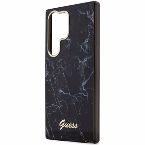Guess GUHCS23LPCUMAK S23 Ultra S918 melns/melns cietais apvalks Marble
