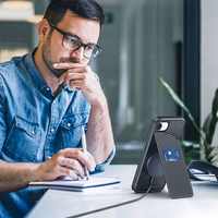 DUX DUCIS viedtālruņa apvalks RAFI II MAG ar statīvu saderīgs ar MagSafe IPHONE 16e melns