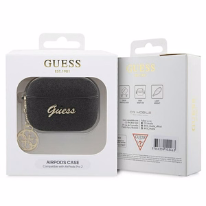 Guess GUAP2GLGSHK AirPods Pro 2 чехол чёрный/чёрный Glitter Flake 4G Charm