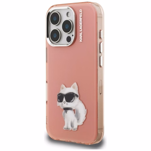 Karl Lagerfeld IML Aquarelle Choupette & Logo iPhone 16 Pro macins - roza