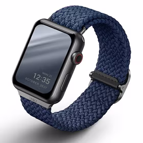 UNIQ siksniņa Aspen Apple Watch 44/42/45 mm Series 1/2/3/4/5/6/7/8/9/SE/SE2 pīts zils/oxford zils