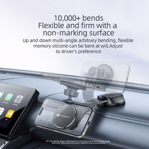 Магнитный автомобильный держатель телефона совместимый с MagSafe Forcell F-Grip MagFlex лобовое стекло / приборная панель чёрный