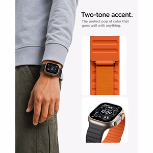 Spigen Athlex Air M siksniņa Apple Watch 44/45/46/49 mm, melna un oranža