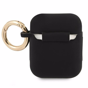 Guess GUA2SSSK AirPods apvalks melns/melns Silikons Vintage Script
