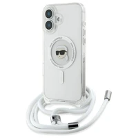 Karl Lagerfeld soma pāri plecam IML Karl galvas MagSafe iPhone 16 viedtālruņa apvalks – caurspīdīgs