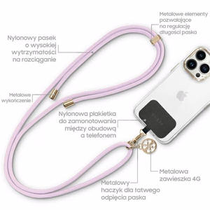 Guess GUOUCNMG4EU Universal CBDY Cord ремешок сиреневый/lila Nylon 4G Metal Charm