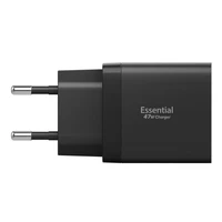 Spigen Essential EE472EU 2 portu USC-C 47W sienas ladetajs - Melns