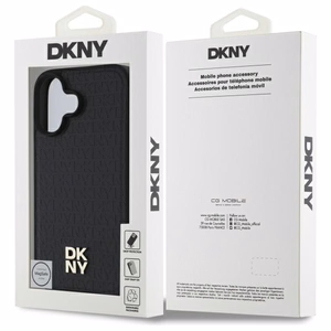 DKNY atkārtota raksta logotipa magnētiskais viedtālruņa apvalks iPhone 16 - melns