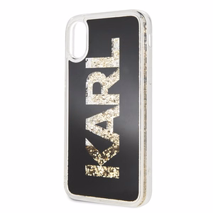 Karl Lagerfeld Karl Logo Glitter iPhone X/Xs viedtālruņa apvalks - melns