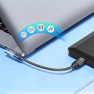 Wozinsky WPKB-01 USB-C - USB-C 40Gb/s 240W 8K OTG sānu leņķa adapteris - pelēks