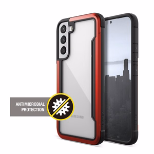 X-Doria Raptic Shield Pro vāciņš ierīcei Samsung Galaxy S22+ 5G, ar pretmikrobu aizsardzību, sarkans
