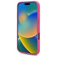 Karl Lagerfeld Silikona viedtālruņa apvalks ar Choupette galvas apdruku MagSafe iPhone 16 - fuksija