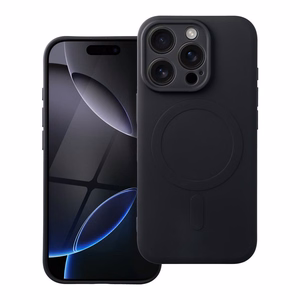 Case for iPhone 16 PRO Silicone Mag Cover compatible with MagSafe (camera protection) black