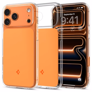 Spigen Thin Fit MagSafe Чехол для iPhone 17 Pro Max - прозрачный оранжевый