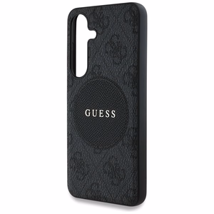 Viedtālruņa apvalks Guess 4G Round Patch Classic Logo MagSafe Samsung Galaxy S25 Plus melns