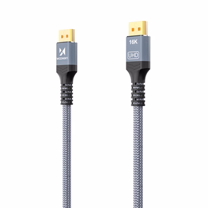 Wozinsky WPS-16AYL1S DisplayPort 2.1 kabelis VESA sertificēts 80 Gb/s 16K@60Hz 8K@120Hz 4K@240Hz HDR HDCP DSC 1m - melns
