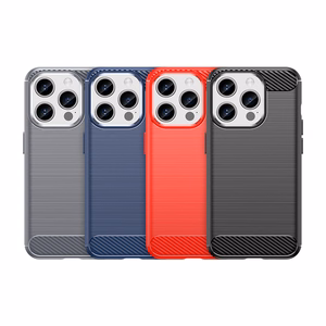Elastīgs oglekļa raksta viedtālruņa apvalks iPhone 15 Pro Carbon Case - melns