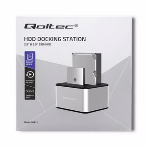 Qoltec 5316 HDD/SSD Dokstacija 2x 2.5"/3.5" SATA USB 3.0 Klonēšana