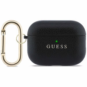Guess Grained Classic Logo maciņš for AirPods Pro 3 - melns