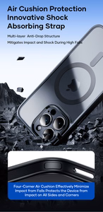 Rock Guard Touch Matte sērijas magnētiskais viedtālruņa apvalks Iphone 15 Plus melns