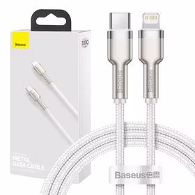 USB-C kabelis Lightning ierīcēm Baseus Cafule, PD, 20W, 1m (balts)