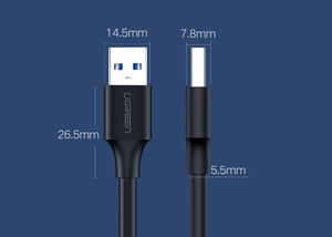Ugreen kabelis USB 2.0 (vīriešu) - USB 2.0 (vīriešu) 1 m melns (US128 10309)