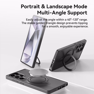 Rock Rotating Stand Soft Touch Series Magnetic for Samsung Galaxy S25 black