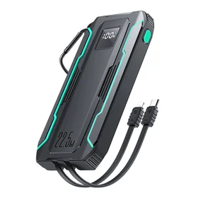 Powerbank Joyroom JR-L017 10000mAh, 22,5 W, ar Lightning + USB-C kabeli (melns)
